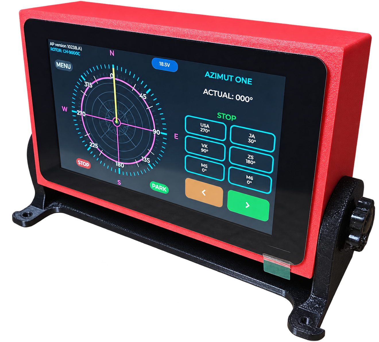 Azimut One remote display, angled view
